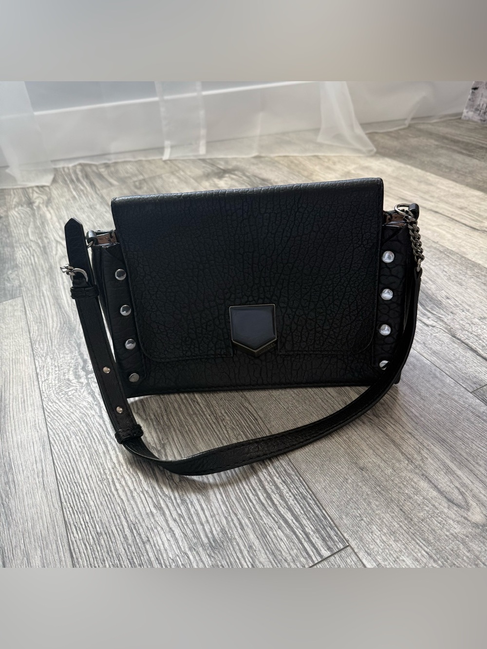 Jimmy Choo Lockett Black Leather Crossbody
Shoulder Bag